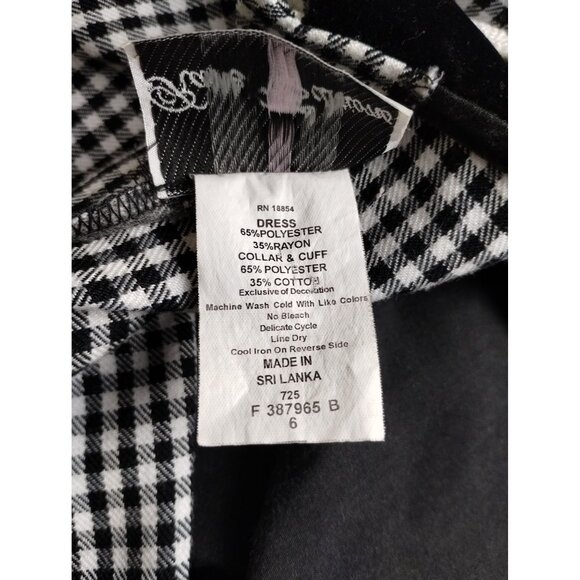 Rare Editions Girls Size 6 Black and White Gingham Dress with Lace Collar - Picture 5 of 6